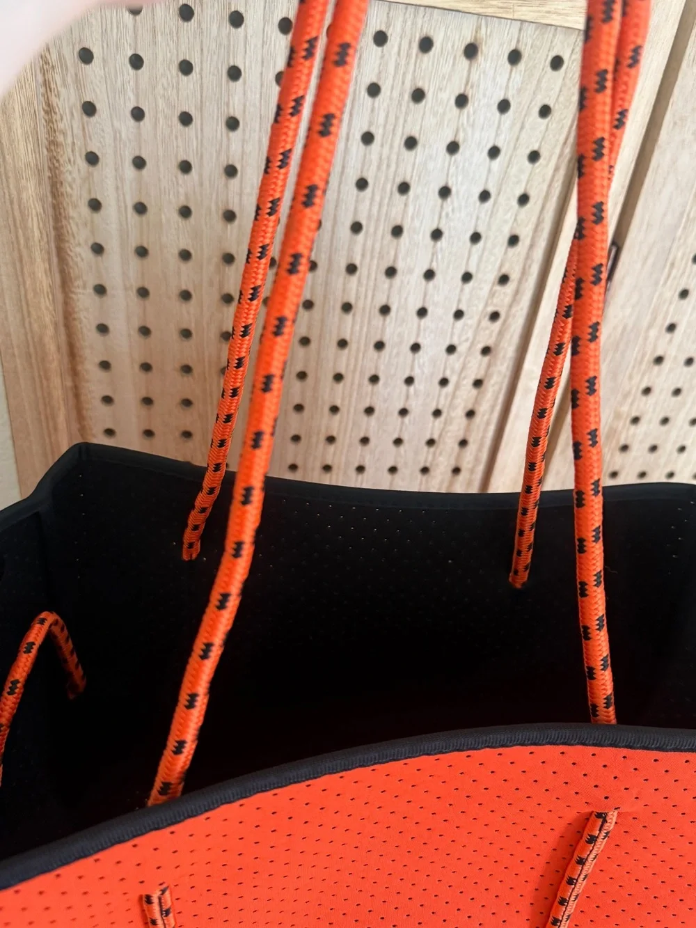 New 15” Orange Neoprene waterproof Tote beach pool Bag with Zip Pouch
